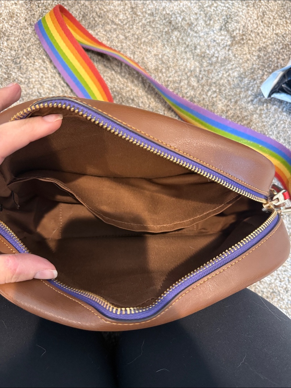 Coach Rainbow Signature Crossbody Bag - Brown Multicolor - Picture 5 of 8
